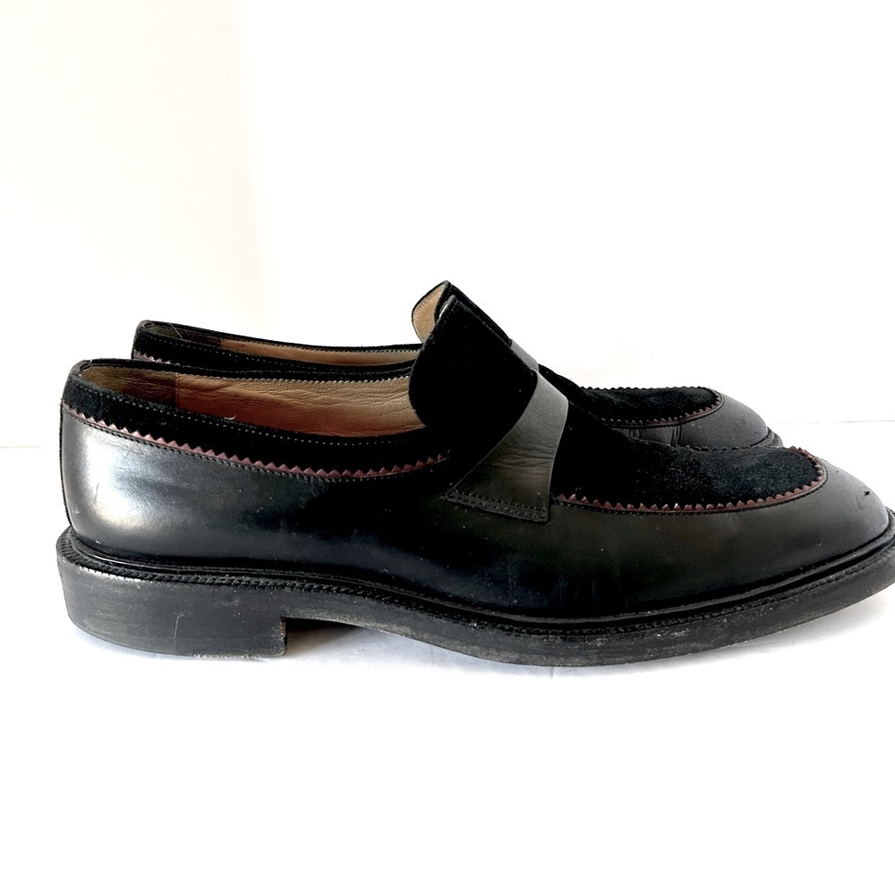 Jimmy Choo Men’s Black Suede Leather Loafer Shoe Red Trim Size EU 45 US 12 - Picture 4 of 12